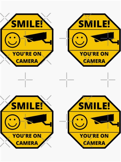 Smile You Re On Camera Cctv Sign Sticker By Belworld Redbubble