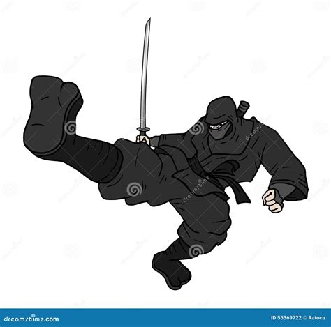 Kick Ninja Stock Vector Illustration Of Assassin Fighter