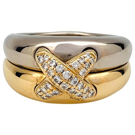 Bague Chaumet Liens Deux Ors Et Diamants Or Blanc Or Jaune Ref