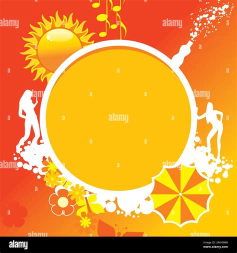 Background Illustration Of Summer With Sun And Umbrella Stock Vector