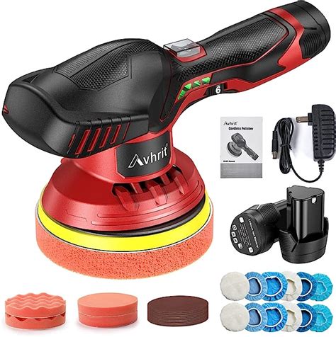 Avhrit Brushless Inch Portable Buffer Polisher Kit With Pack