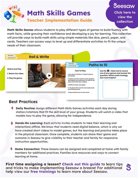 Math Skills Games Implementation Guide by seesawlearning - Issuu