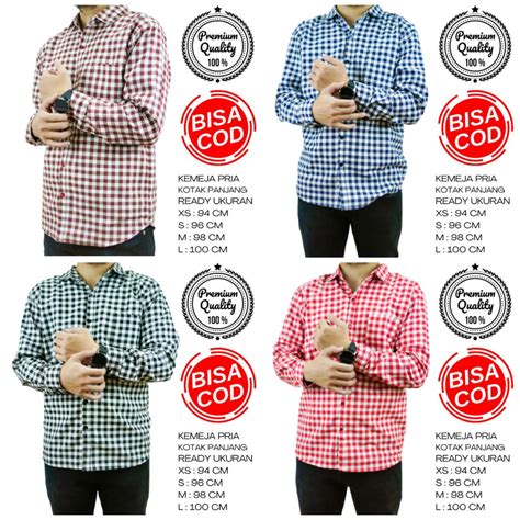 Jual Kemeja Pria Casual Lengan Panjang Flanel Kotak Shopee Indonesia