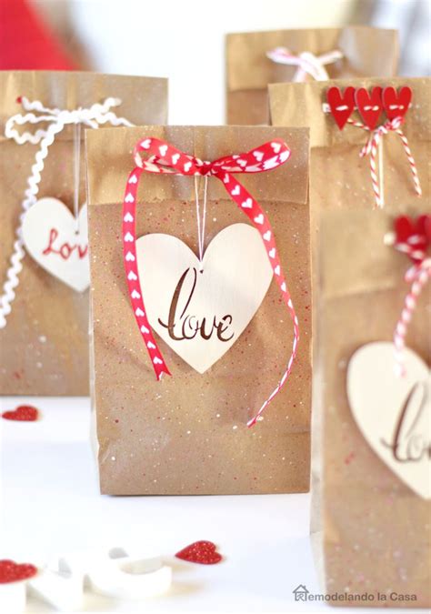 Valentines Day Favor Bags Valentine Day Crafts Valentine Crafts