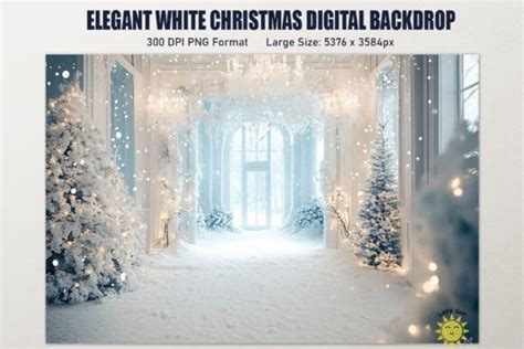 Elegant White Christmas Digital Backdrop Graphic By Lazy Sun · Creative