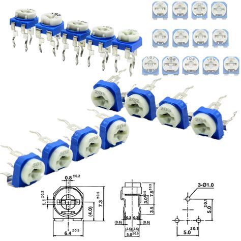 Trimming Potentiometer Rm Top Adjustment Ohm Mohm Rm