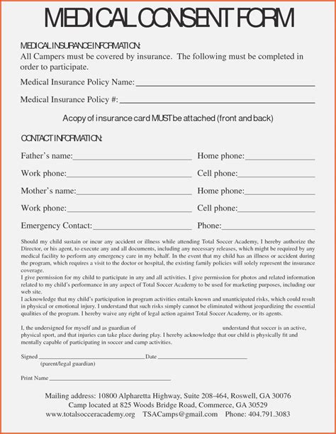 Medical Consent Form Template Ms Word Word Excel Templates Consent