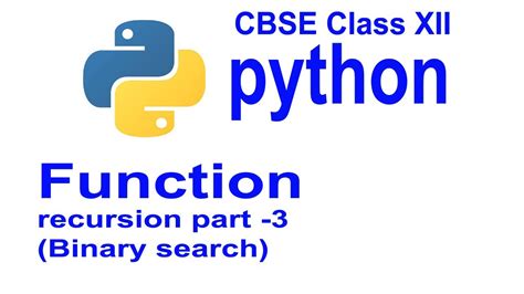 Function Part 8binary Search Using Recursion Youtube