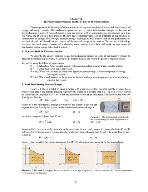 Thermo 1st Law Chapter VI Thermodynamic Processes And The 1st Law Of