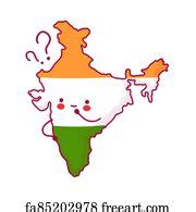 Free Art Print Of Cute Happy And Sad Funny India Map And Flag Cute