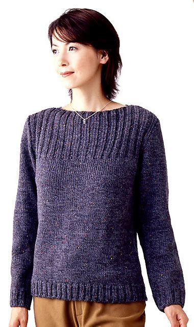 Ravelry 22 23 8 Slash Neck Sweater Pattern By Pierrot Gosyo Co Ltd