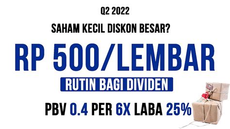 Saham Kecil Dengan Diskon Besar Rutin Bagi Dividen Pbv Per X Laba