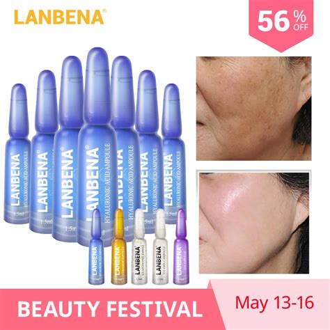 Lanbena Ampoule Serum Hyaluronic Acid Vitamin C 24k Gold Retinol Q10 Ceramide Anti Aging