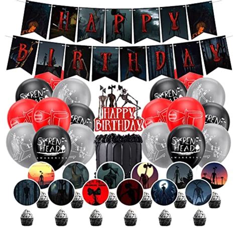 Siren Head Horror Happy Birthday Party Banner Balloons Cake Etsy Uk