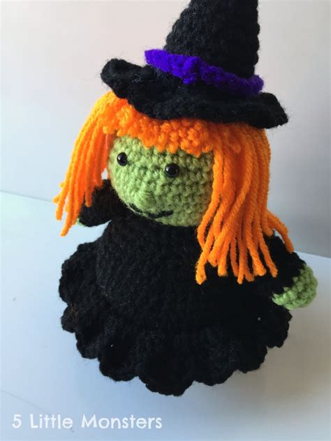 5 Little Monsters Crocheted Halloween Witch