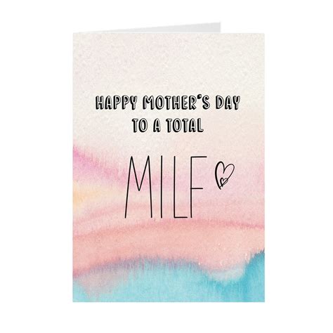 Funny Mothers Day Milf Greeting Card Happy Mothers Day Etsy