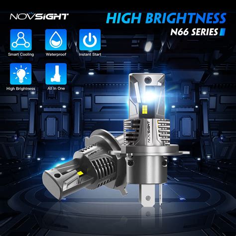 NOVSIGHT H4 LED Headlight Globe Kit Hi/Low Beam 30000LM Super Bright ...