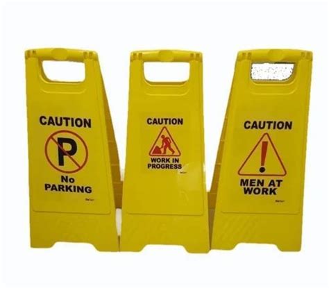 Yellow Plastic Caution Standing Board At Best Price In Jabalpur