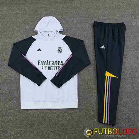 Nueva Chaqueta Con Capucha Chandal Real Madrid Blanco 2023 2024