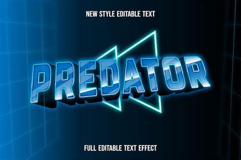 Premium Vector Text Effect Predator On Blue And Green Gradient