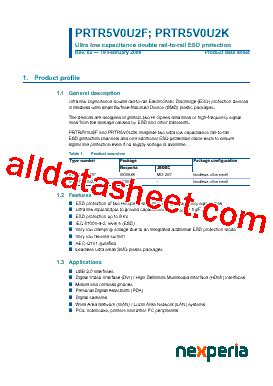 PRTR5V0U2F Datasheet PDF Nexperia B V All Rights Reserved