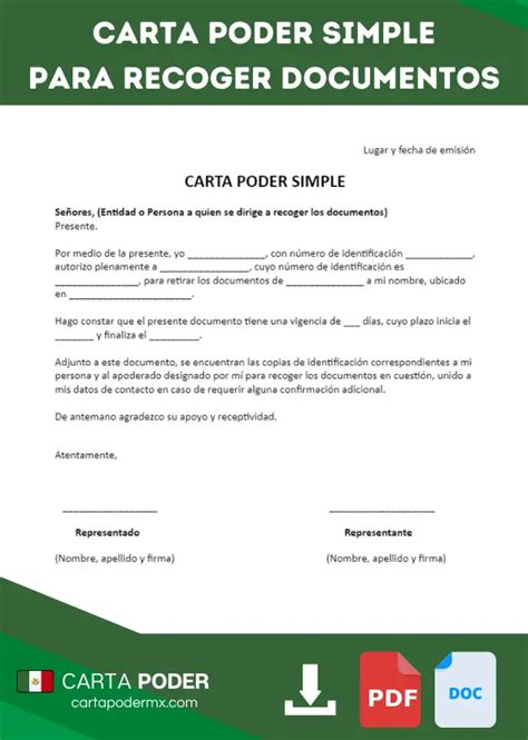 Carta Poder Simple Para Recoger Documentos