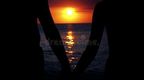 Romantic Couple Swinging Swing At Paradise Sunset Beach Tropical Sea