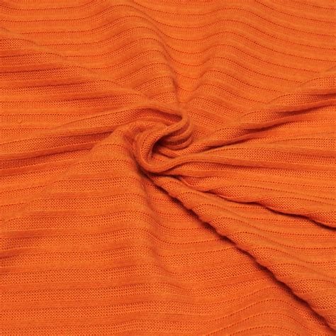 Jersey tricot côtelé Orange vendu au mètre