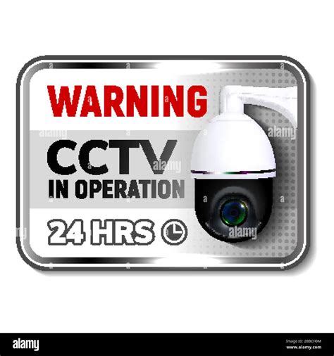 Cctv In Operation Warning Nameplate Poster Vector Stock Vector Image