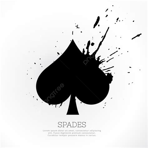 Spades Symbol With Ink Splatter Jackpot Winner Club Png And Vector