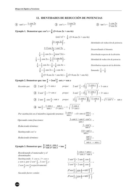 Identidades Trigonométricas Pdf