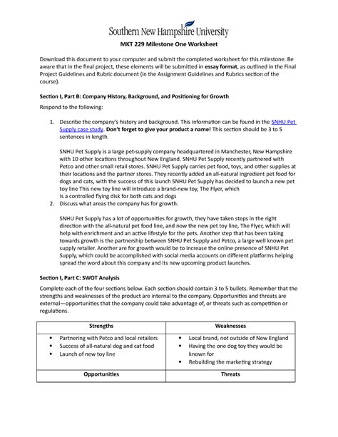 Wokrsheet Week Two Worksheet Mkt Milestone One Worksheet