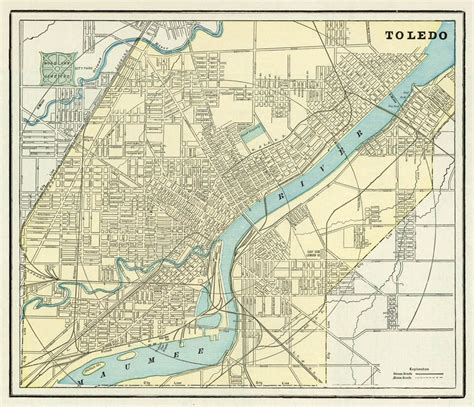 Toledo Map Archival Reproduction Old Map of Toledo ohio City Map Print ...