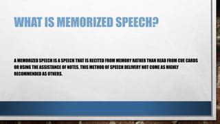 Memorized speech | PPT