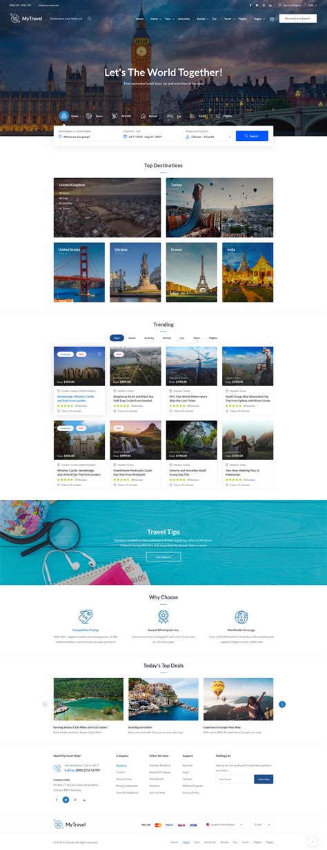 MyTravel - Hotels, Flights & Vacations HTML Template by MadrasThemes