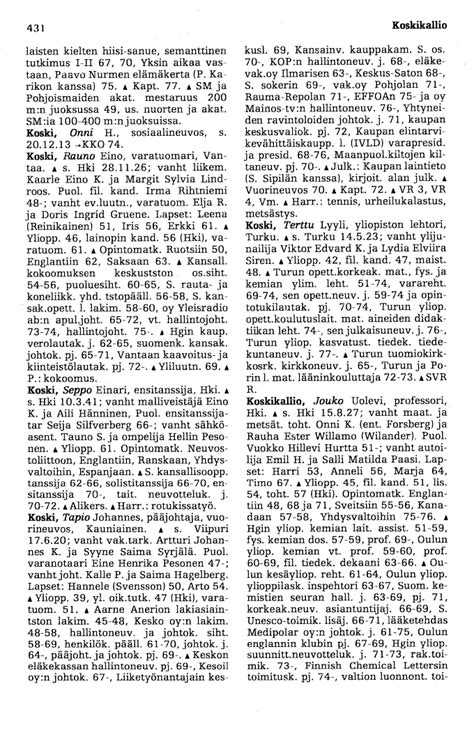 431 Kuka Kukin On Aikalaiskirja Who S Who In Finland 1978