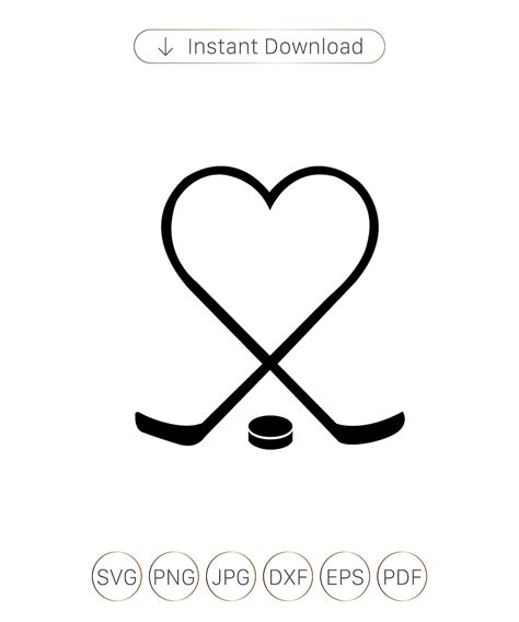 Hockey Valentineshockey Heart Svg Png Dxf Eps Ai Fcm Etsy