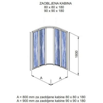 Polyagram Kabina Polukrug Pleksiglas Silver Profil 90x90cm Si Komerc