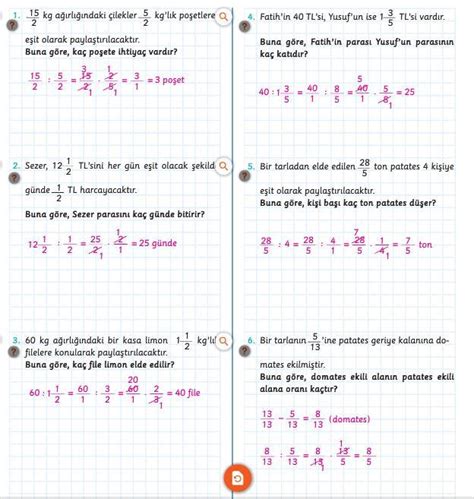 matematik atölyem 6 sinif sayfa 123 124 cevapları Eodev