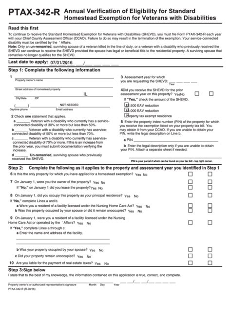 Fillable Form Ptax 342 R Annual Verification Of Eligibility For