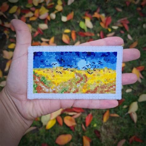 Modern Cross Stitch Pattern Tiny Van Gogh Self Etsy