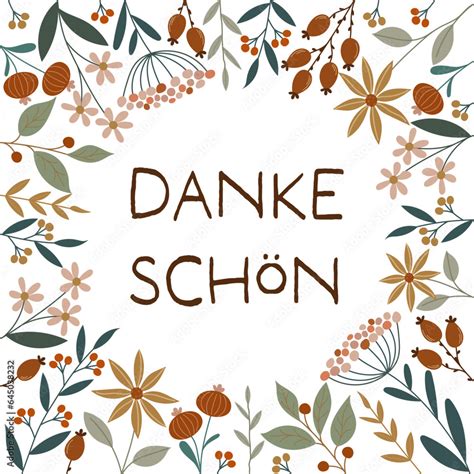 Dankesch N Schriftzug In Deutscher Sprache Quadratische Dankeskarte