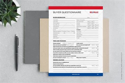 Remax Home Buyer Questionnaire Form Buyer Consultation Form Etsy