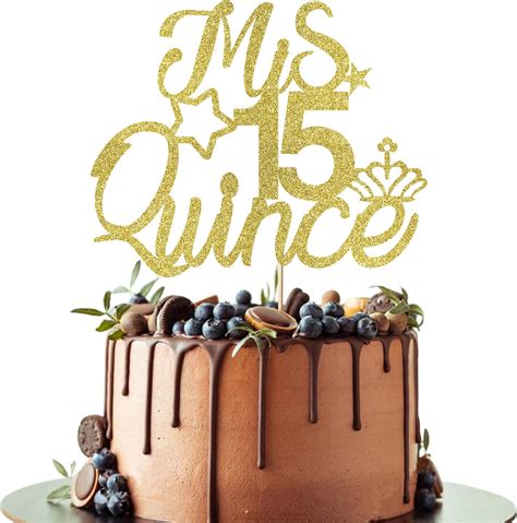 Amazon Leetaivie Glitter Mis Quince Cake Topper Happy Th