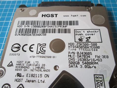 HGST HTS545050A7E680 500GB SATA 2.5" Thin HDD Hard Drive - PS4, Xbox ...