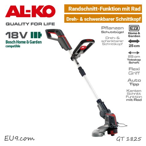 NEU 2024 ALKO GT 1825 Akku Trimmer Mit Kantenschnitt