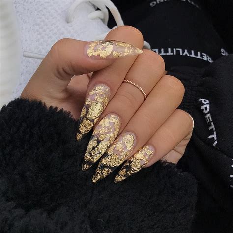 Emma Hallberg On Instagram “clear Gold Flake Nails Is Definitely A New Mood 😭😍 Thank You