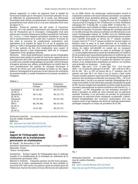 Pdf Apport De L Chographie Dans R Alisation De La Trach Otomie