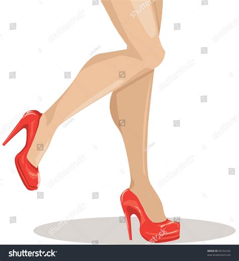 Sexy Woman Legs Red Shoes Stock Vector Royalty Free 89164165