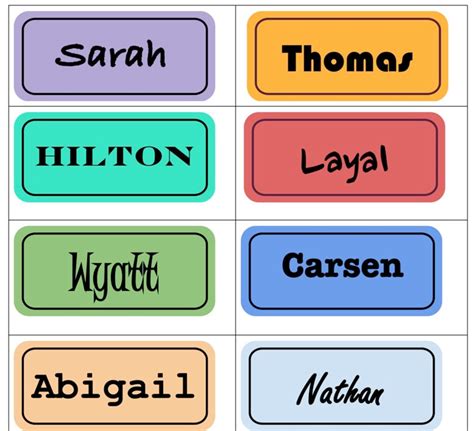 Classroom Name Tags Template - Etsy